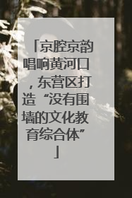 京腔京韵唱响黄河口，东营区打造“没有围墙的文化教育综合体”